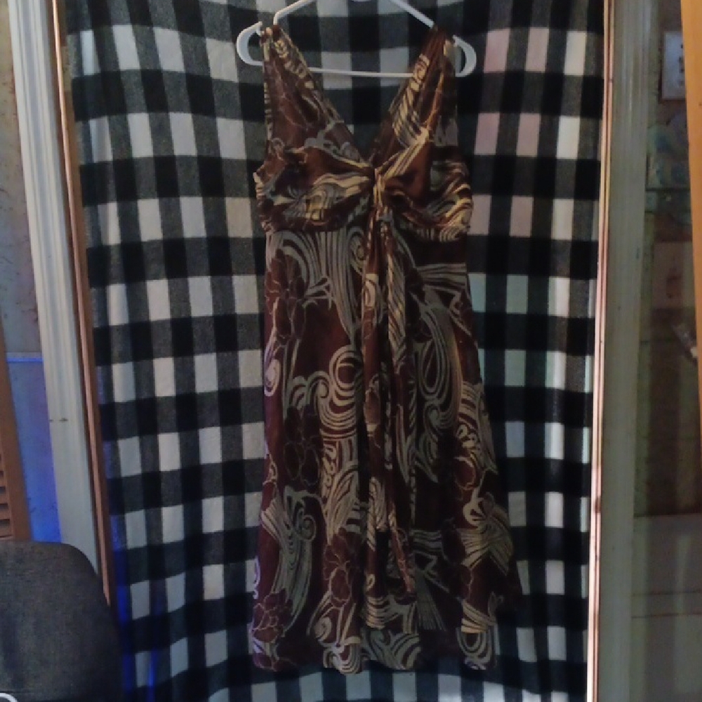 Elegant Brown Patterned Dress